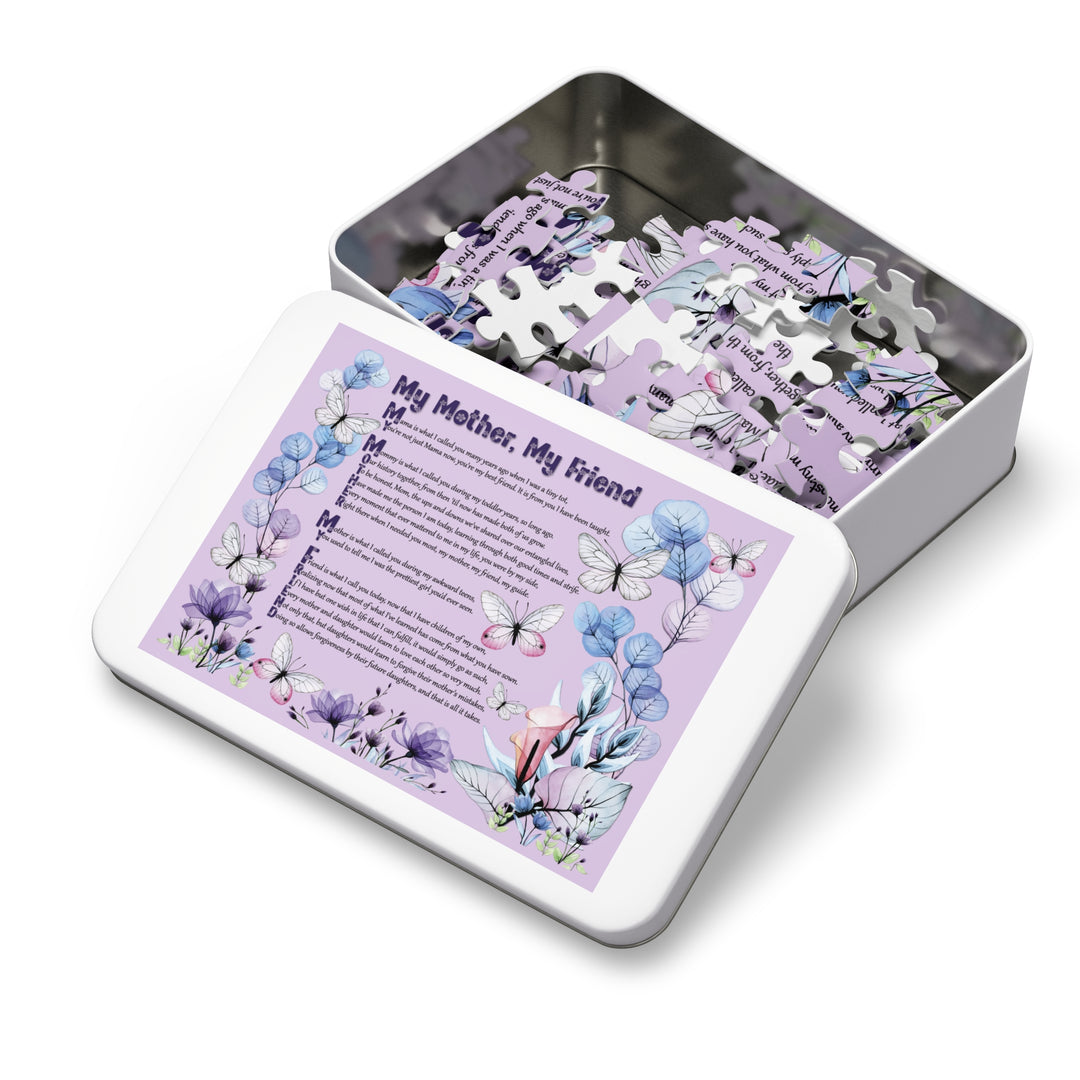 My Mother, My Friend Acrostic Poem Jigsaw Puzzle - Tin Box