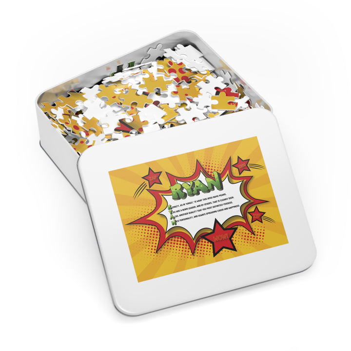 Namesakes Acrostic Name Poem Jigsaw Puzzle - Comic Style One - Tin Box