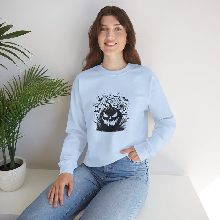 Happy Halloween Acrostic Poem  Sweatshirt - Creepy Black Pumpkin