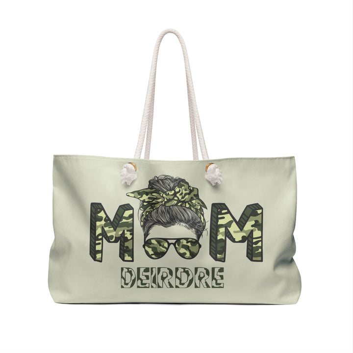 My Mother Acrostic Poem Weekender Tote Bag - Camo Text - Personalized