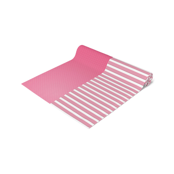 It’s a Girl Table Runner - Pink-White Stripes - No Personalization