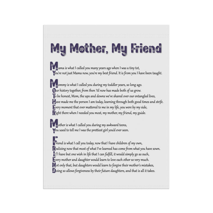 My Mother, My Friend Acrostic Poem outdoor/Garden Banner - Flower Font