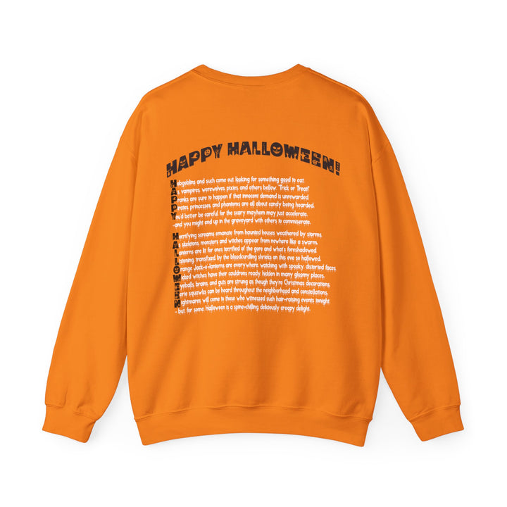 Happy Halloween Acrostic Poem Sweatshirt - Creepy Pink