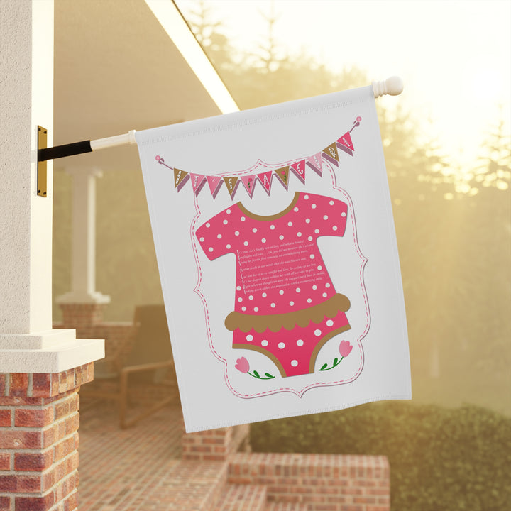 It's a Girl Acrostic Poem outdoor/Garden Banner Polka Dot Bodysuit