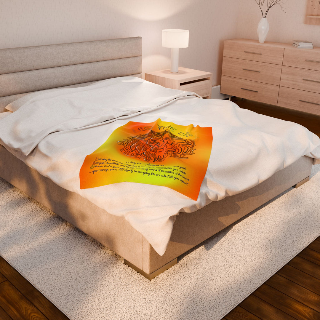 Leo Acrostic Poem Velveteen Plush Blanket