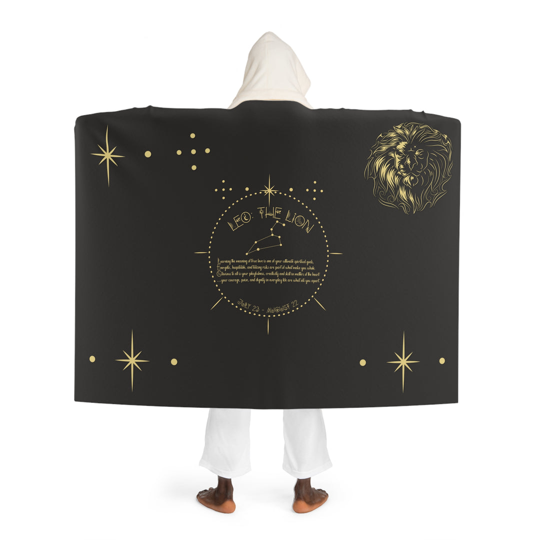 Leo Acrostic Poem Sherpa Hooded Blanket