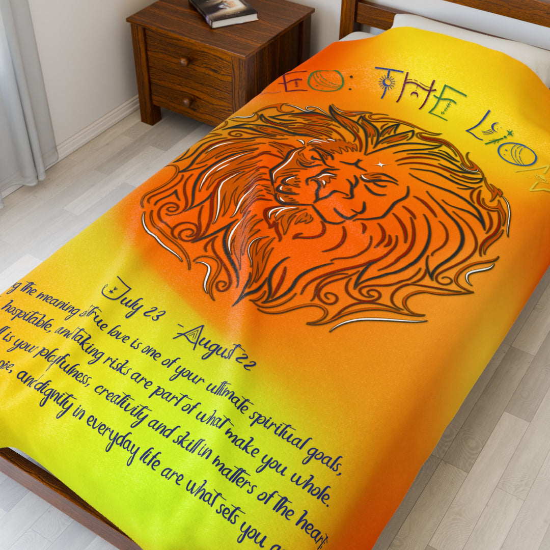 Leo Acrostic Poem Velveteen Plush Blanket