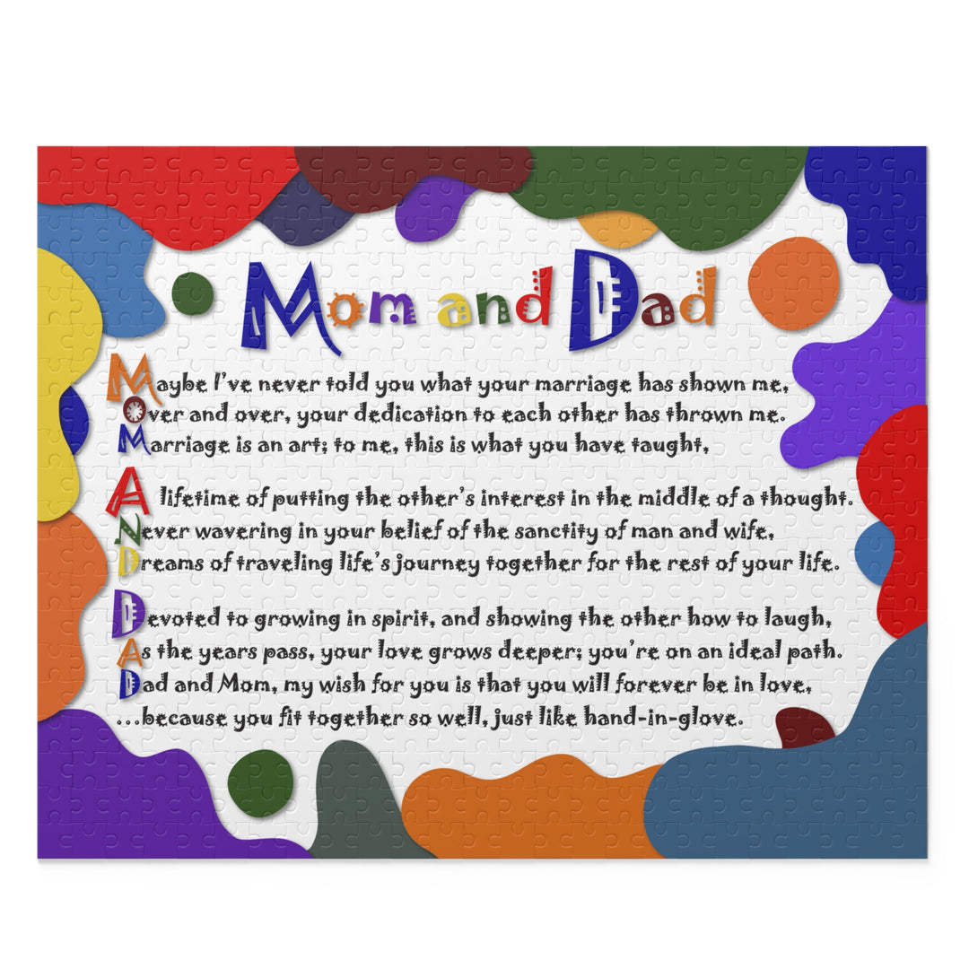 Mom and Dad Acrostic Poem Jigsaw Puzzle - Quirky Splatter