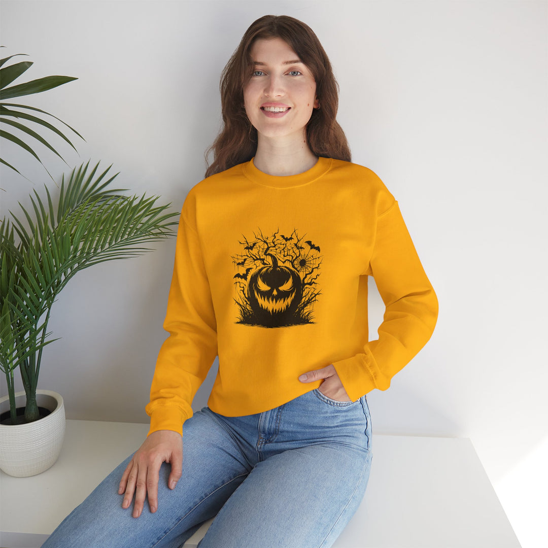 Happy Halloween Acrostic Poem  Sweatshirt - Creepy Black Pumpkin