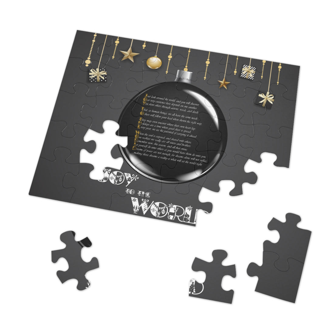 Joy to the World Acrostic Poem Jigsaw Puzzle - Ornament -Tin Box