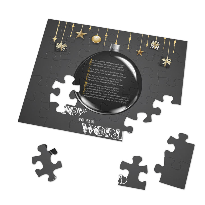 Joy to the World Acrostic Poem Jigsaw Puzzle - Ornament -Tin Box