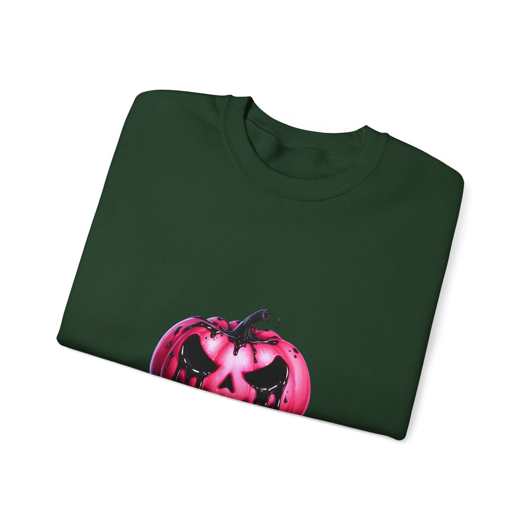 Happy Halloween Acrostic Poem Sweatshirt - Creepy Pink