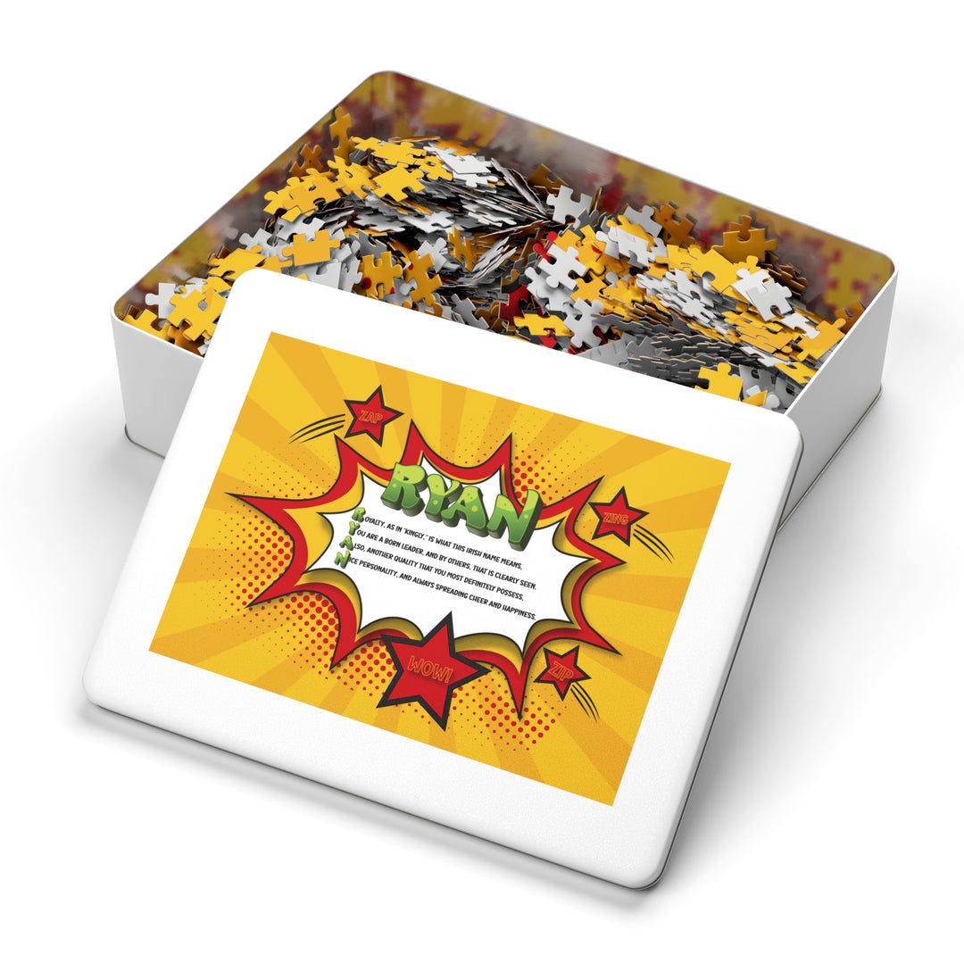 Namesakes Acrostic Name Poem Jigsaw Puzzle - Comic Style One - Tin Box