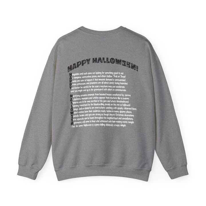 Happy Halloween Acrostic Poem Sweatshirt  - Creepy Modern Witch