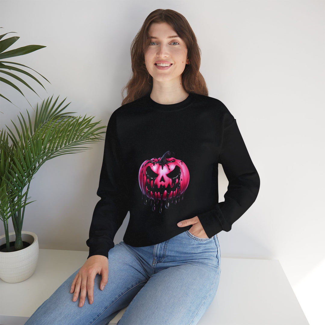 Happy Halloween Acrostic Poem Sweatshirt - Creepy Pink