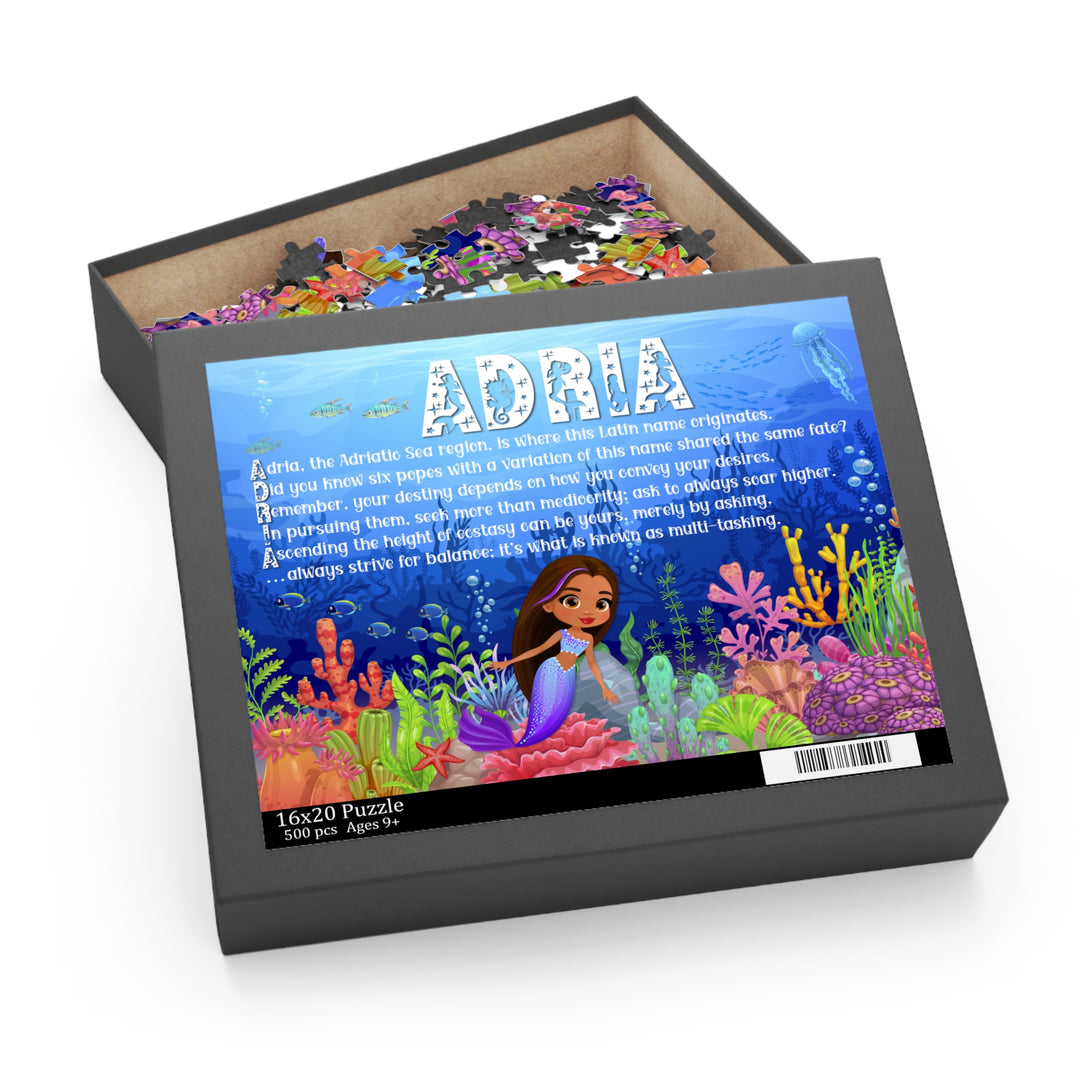 Namesakes Acrostic Name Poem Jigsaw Puzzle - Mermaid - Brown Hair