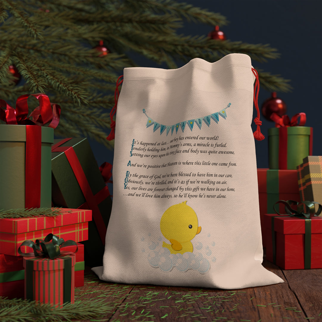 It's a Boy Acrostic Poem Gift Bag - Ducky