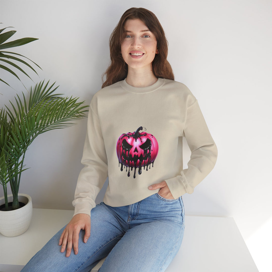 Happy Halloween Acrostic Poem Sweatshirt - Creepy Pink
