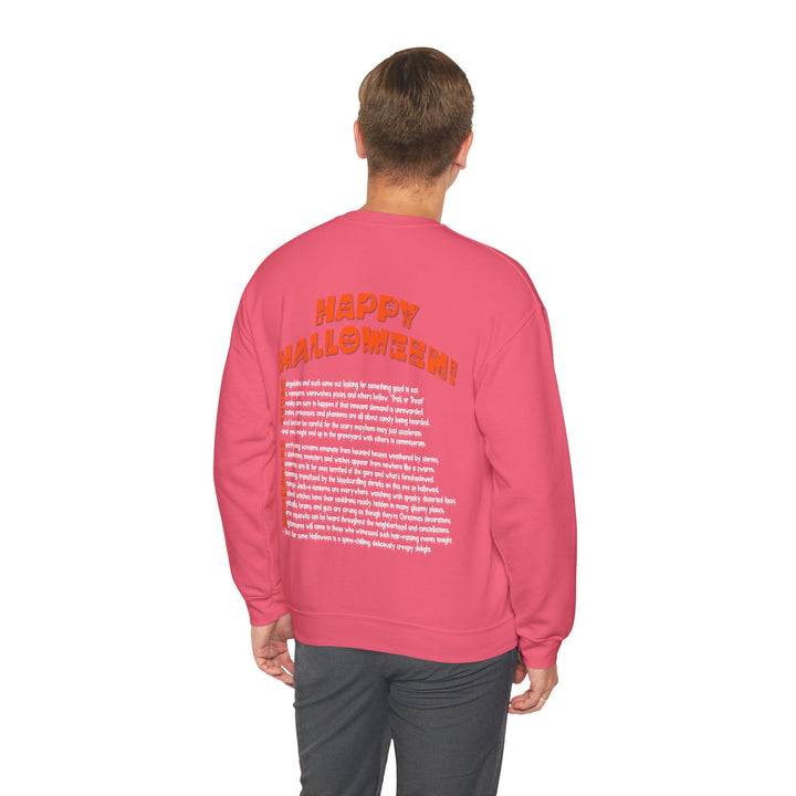 Happy Halloween Acrostic Poem  Sweatshirt - Creepy Black Pumpkin