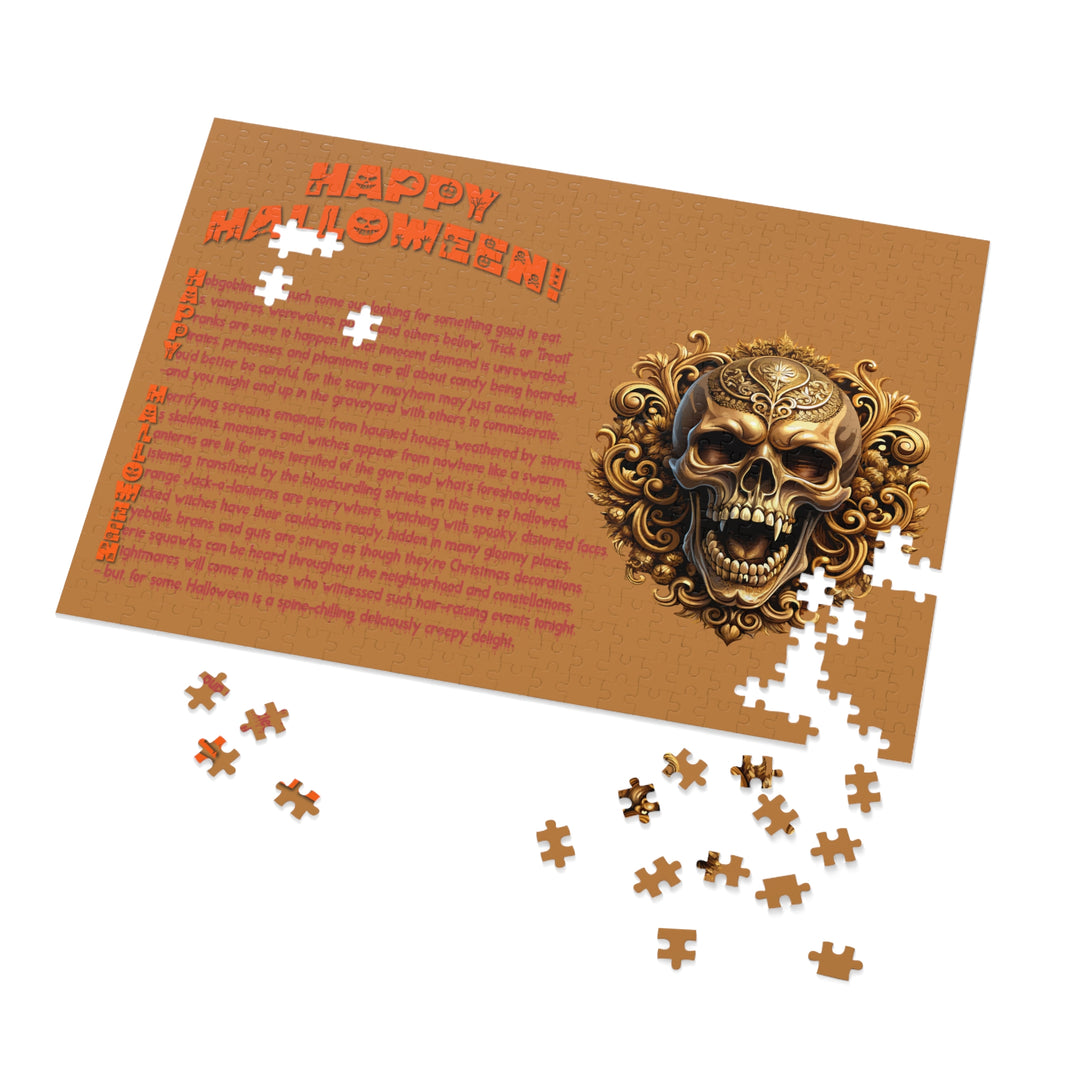 Happy Halloween Acrostic Poem Jigsaw Puzzle - Skull - Tin Box