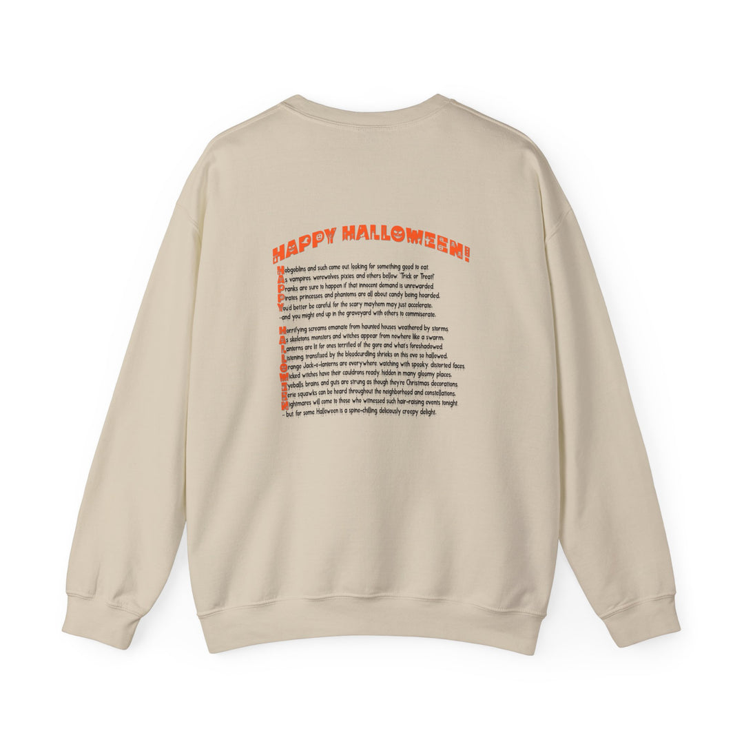 Happy Halloween Acrostic Poem Sweatshirt - Gnome with Pumpkin
