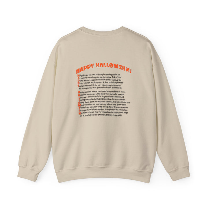 Happy Halloween Acrostic Poem Sweatshirt - Gnome with Pumpkin
