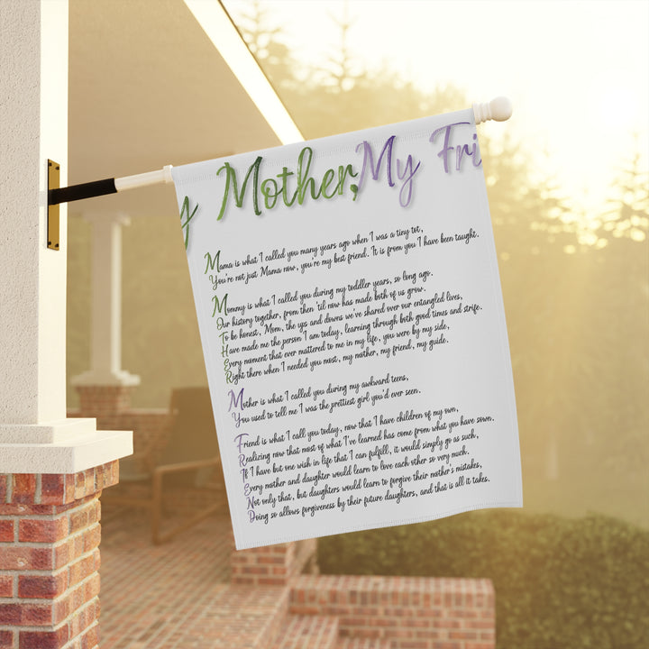 My Mother, My Friend Acrostic Poem outdoor/Garden Banner - Soft