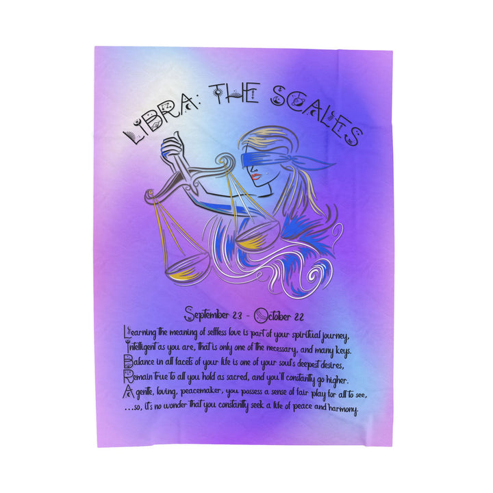 Libra Acrostic Poem Velveteen Plush Blanket