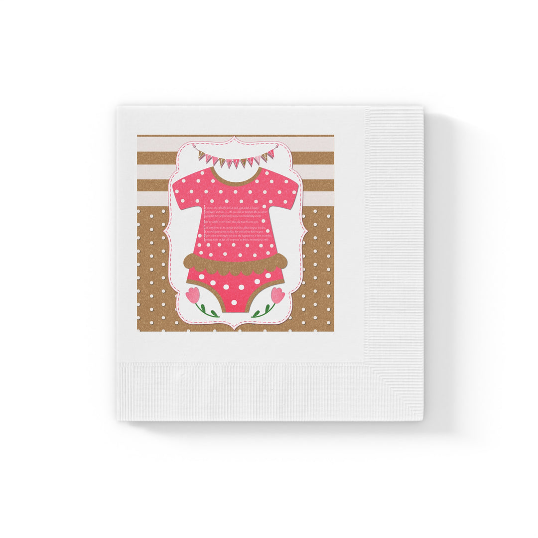 It's a Girl Baby Shower Coined Napkins - Cute Baby Bodysuit