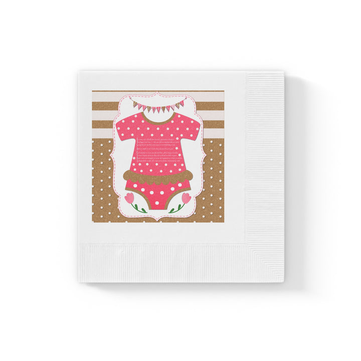 It's a Girl Baby Shower Coined Napkins - Cute Baby Bodysuit