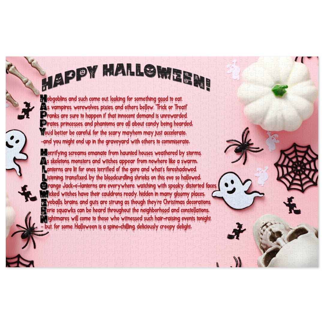 Happy Halloween Acrostic Poem Jigsaw Puzzle - Tin Box - Pink