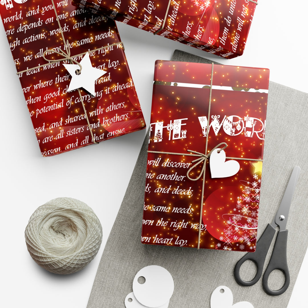 Joy to the World Acrostic Poem Festive Gift Wrap