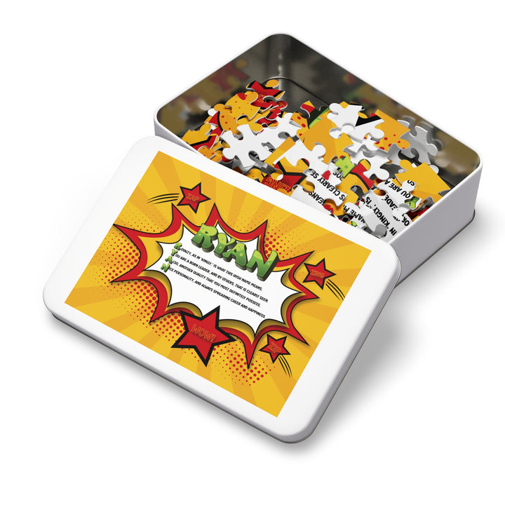Namesakes Acrostic Name Poem Jigsaw Puzzle - Comic Style One - Tin Box