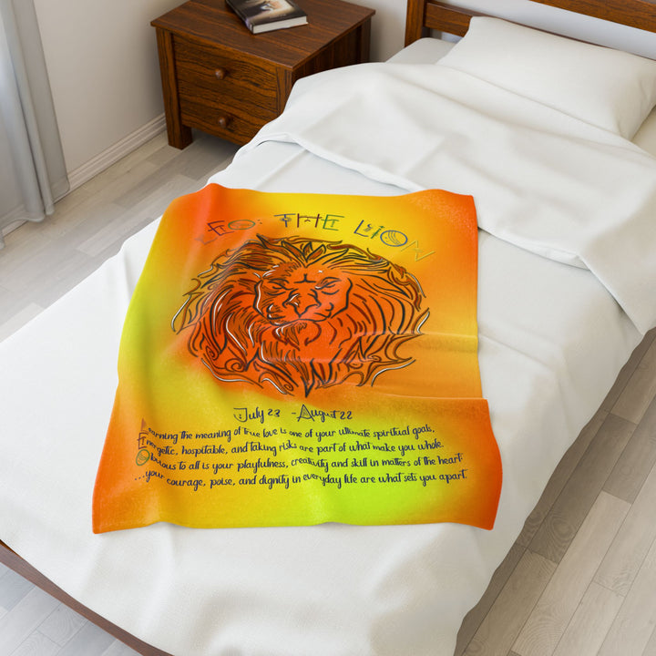 Leo Acrostic Poem Velveteen Plush Blanket