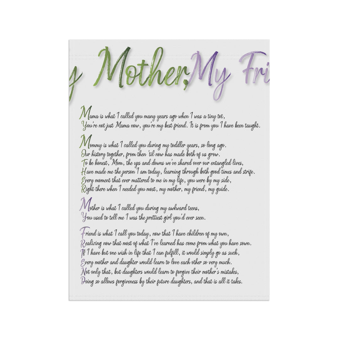 My Mother, My Friend Acrostic Poem outdoor/Garden Banner - Soft