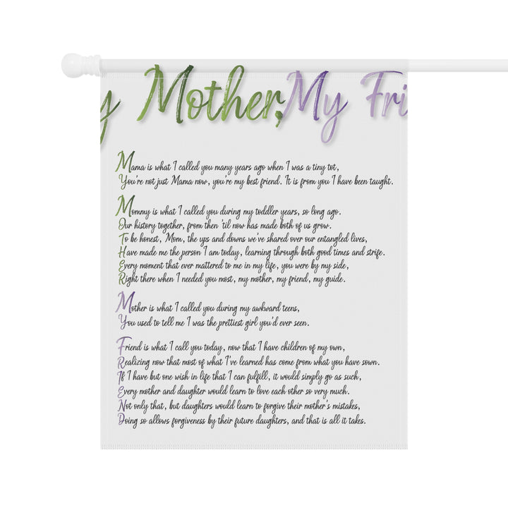 My Mother, My Friend Acrostic Poem outdoor/Garden Banner - Soft
