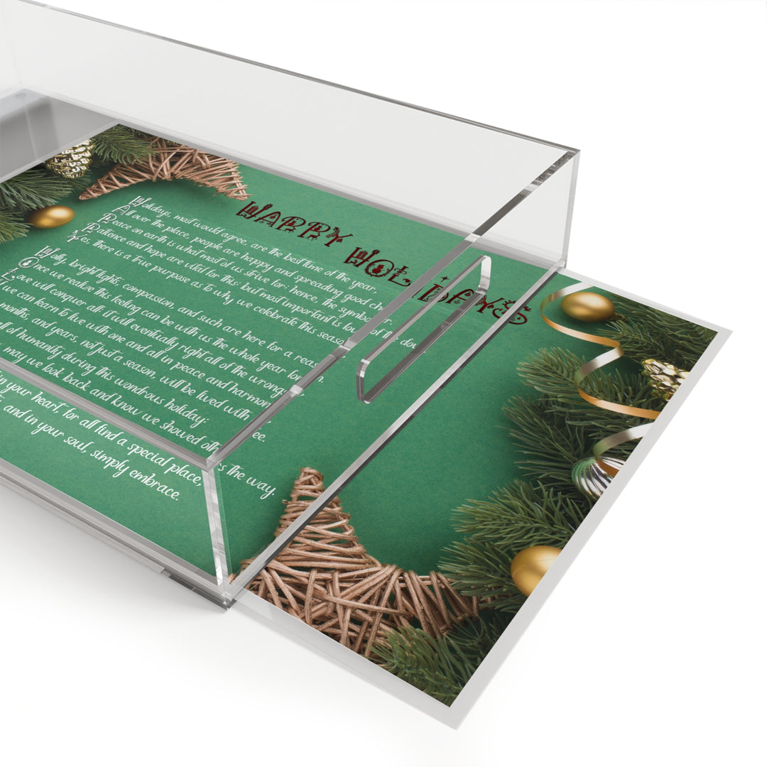 Happy Holidays Acrostic Poem Acrylic Serving Tray