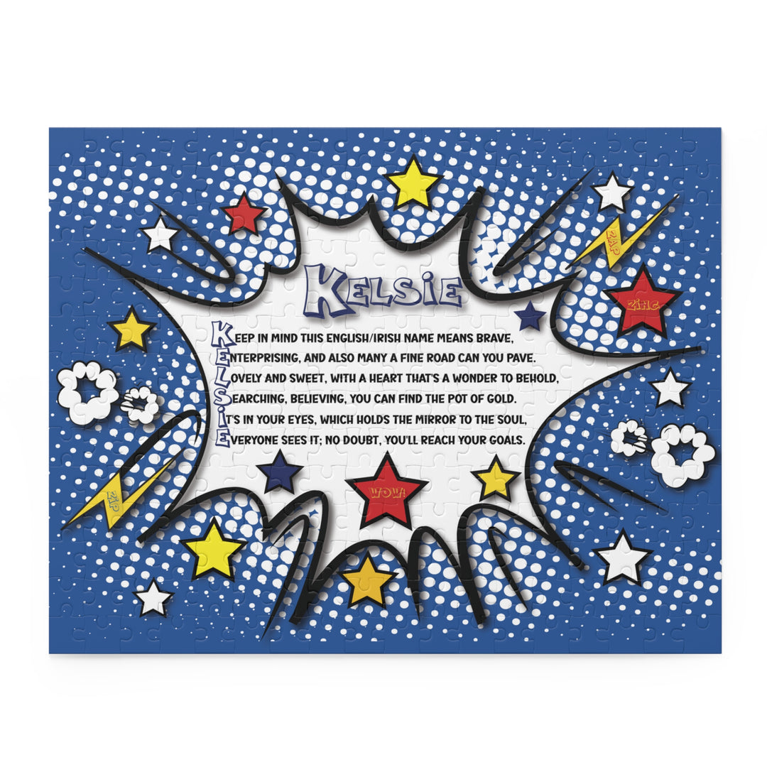 Namesakes Acrostic Name Poem Jigsaw Puzzle - Comic Blue