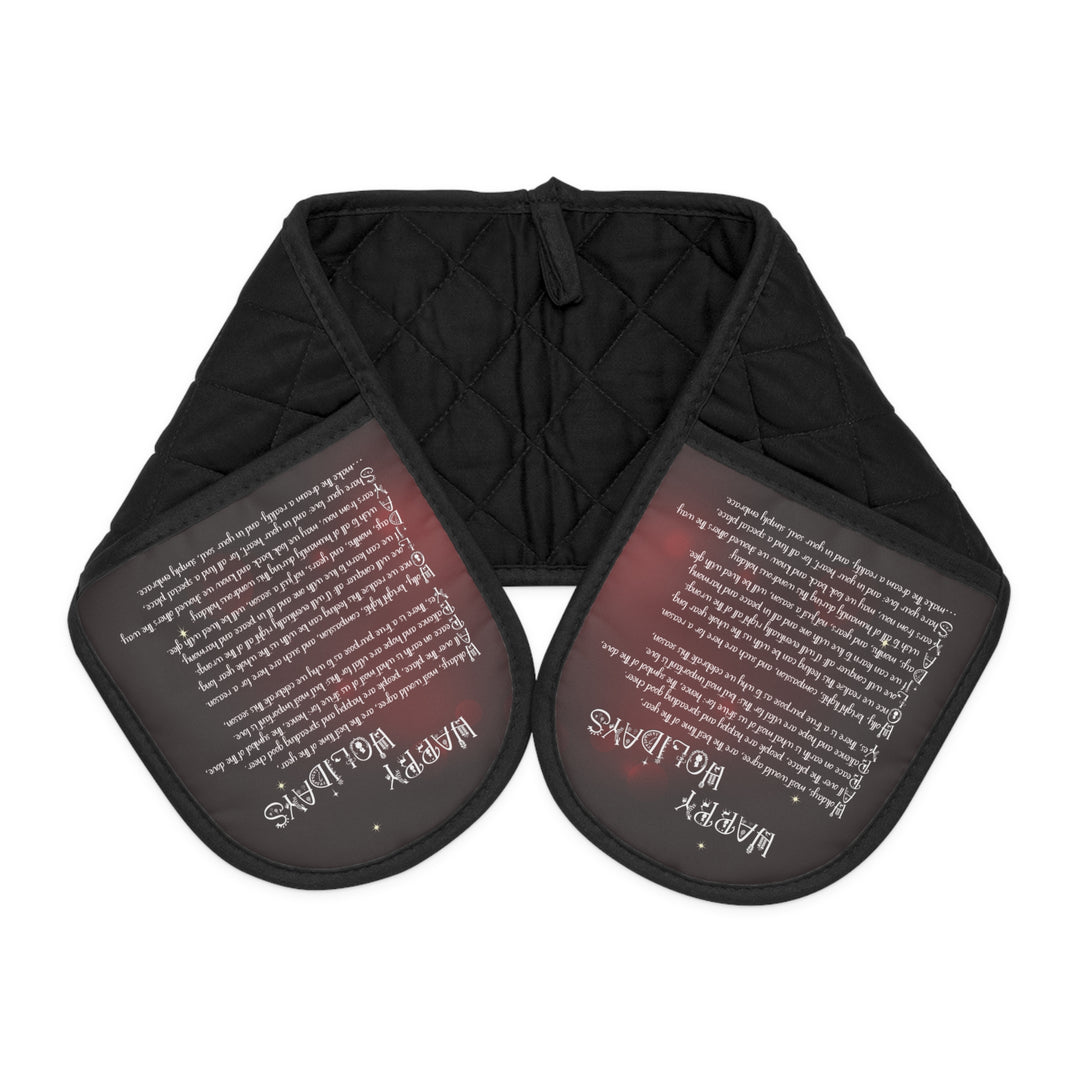 Happy Holidays Acrostic Poem Oven Mitts - Christmas Font