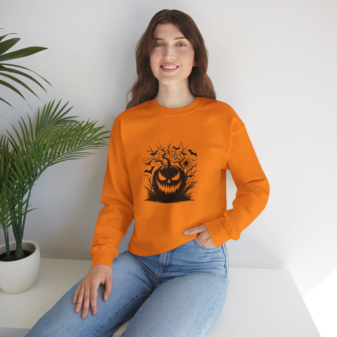 Happy Halloween Acrostic Poem  Sweatshirt - Creepy Black Pumpkin