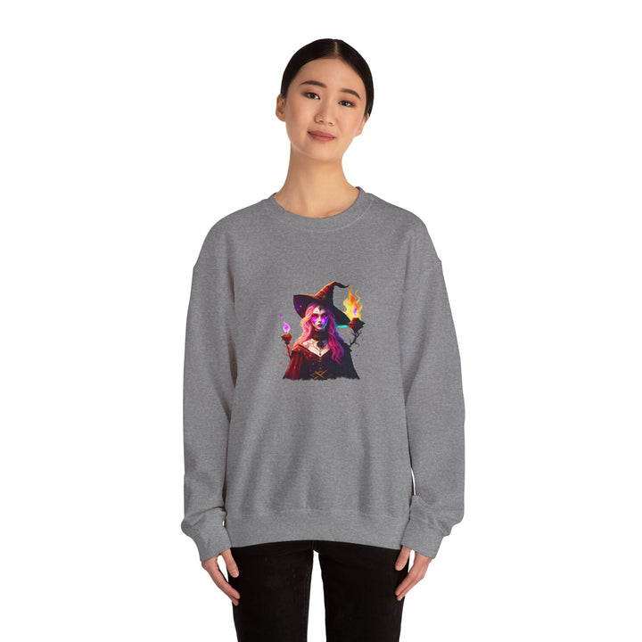 Happy Halloween Acrostic Poem Sweatshirt  - Creepy Modern Witch