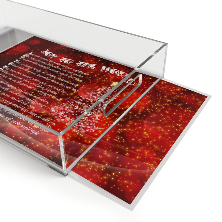 Joy to the World Acrostic Poem Acrylic Serving Tray