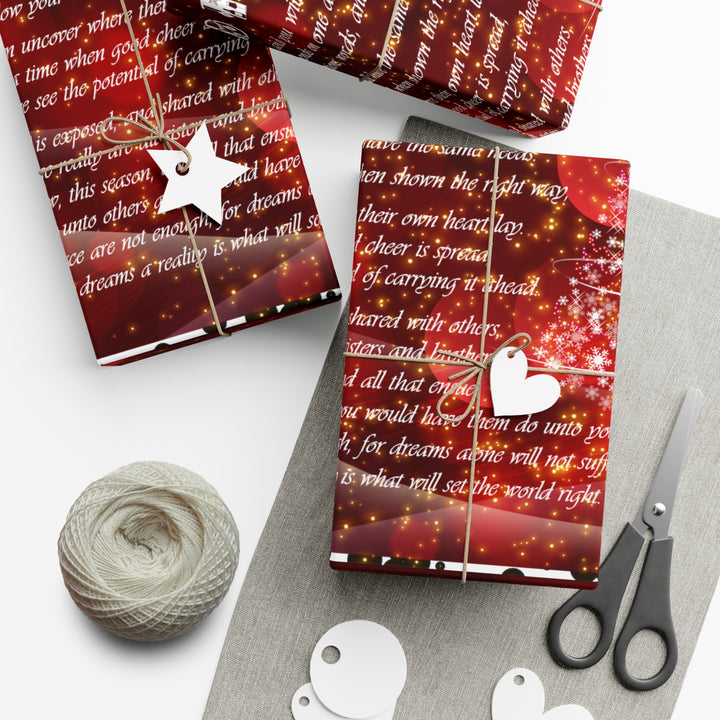 Joy to the World Acrostic Poem Festive Gift Wrap