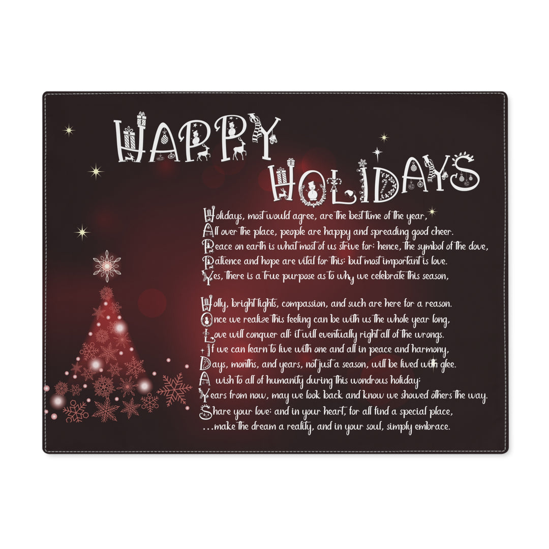 Happy Holidays Acrostic Poem Placemat