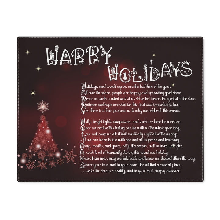 Happy Holidays Acrostic Poem Placemat