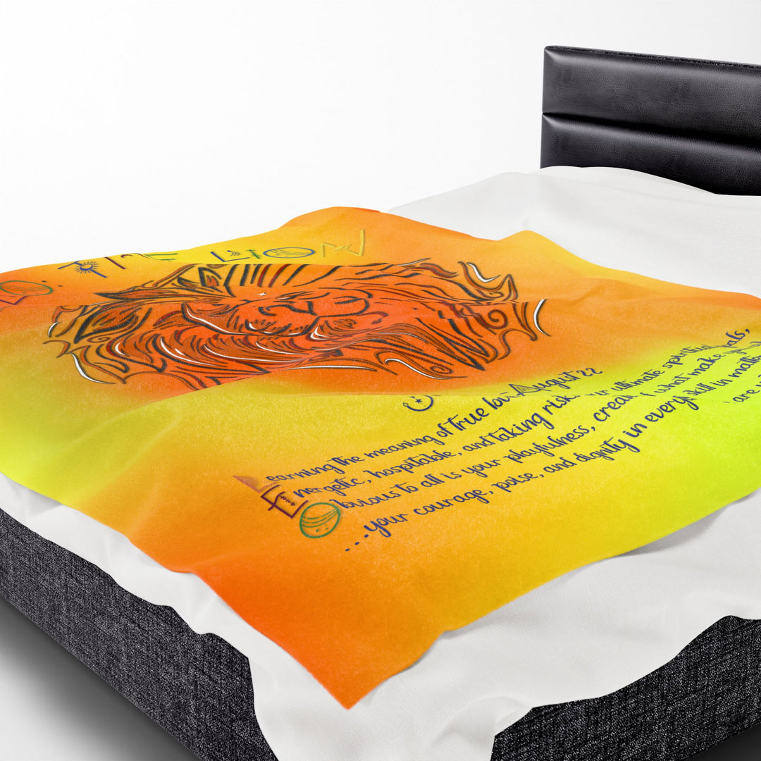 Leo Acrostic Poem Velveteen Plush Blanket