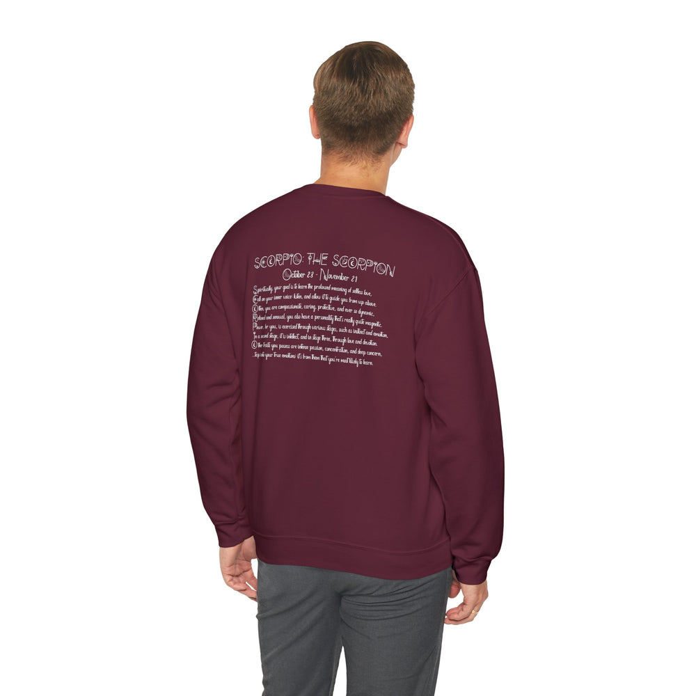 Astrology Sweatshirt with Acrostic Poem Spelling out "Scorpio". Great Birthday or Christmas Horoscope Sign Gift for Any Zodiac Lover.