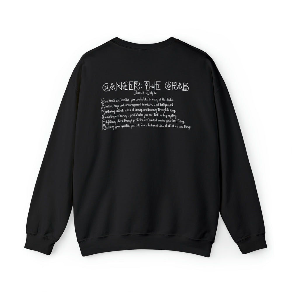 Astrology Sweatshirt with Acrostic Poem Spelling out "Cancer". Great Birthday or Christmas Horoscope Sign Gift for Any Zodiac Lover.