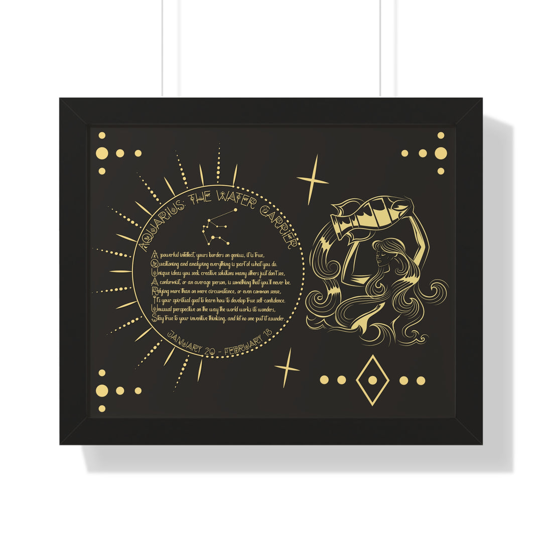 Written in the Stars Framed Acrostic Poem Print - Aquarius