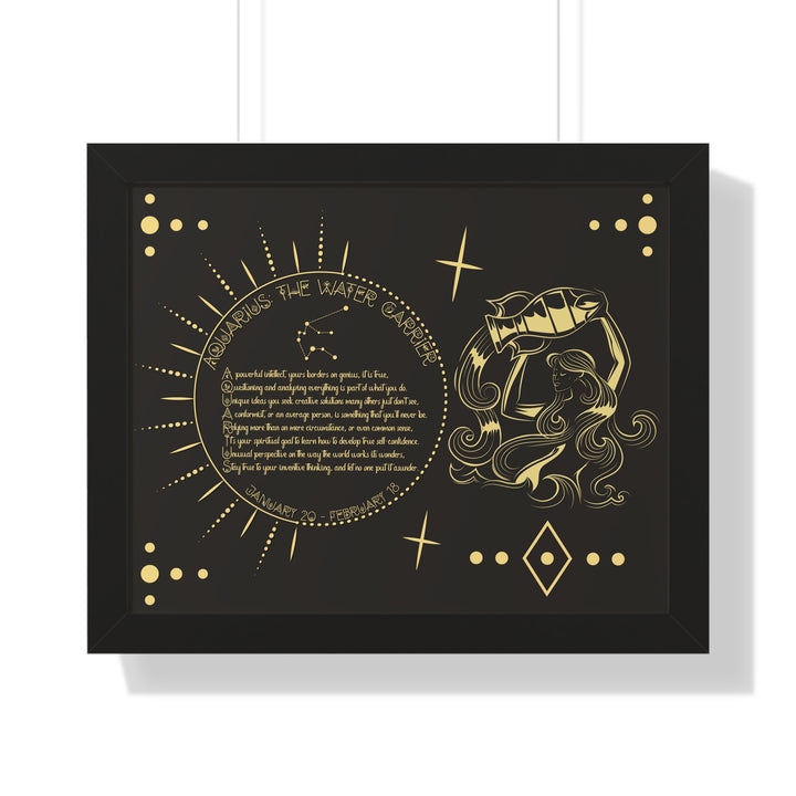 Written in the Stars Framed Acrostic Poem Print - Aquarius